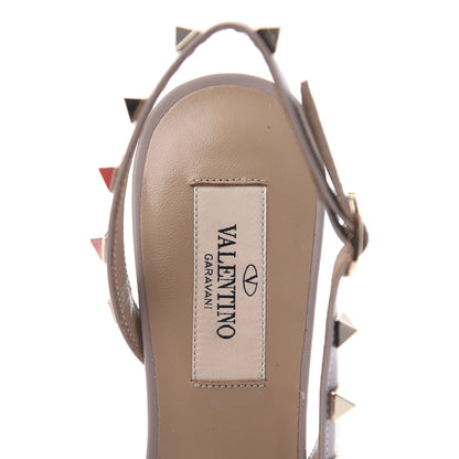 Valentino Garavani Pebbled Calfskin Rockstud Half D'Orsay Slingback 50mm Pumps 35 Poudre 9 of 12