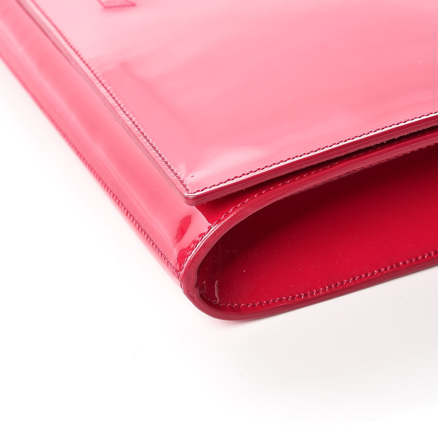 Saint Laurent Patent Monogram Large Belle De Jour Clutch Fuchsia 6 of 9