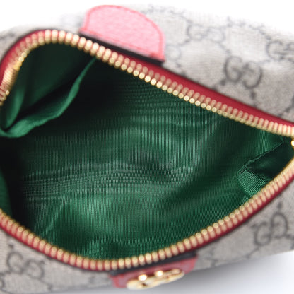 Gucci Soft GG Supreme Monogram Calfskin Small Ophidia Cosmetic Case Beige Ebony Hibiscus Red 5 of 8
