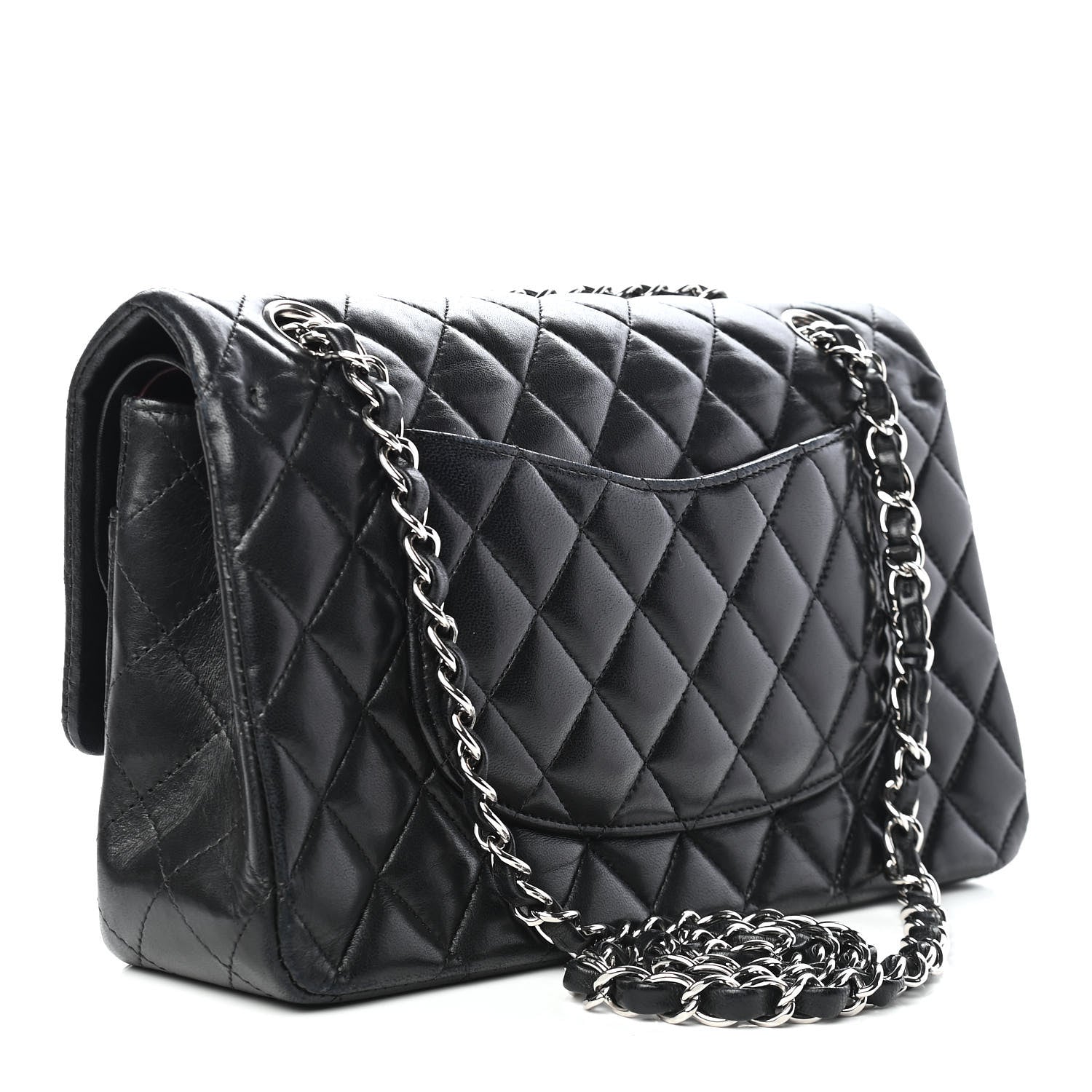 Chanel Lambskin Quilted Medium Double Flap Black 2 of 8