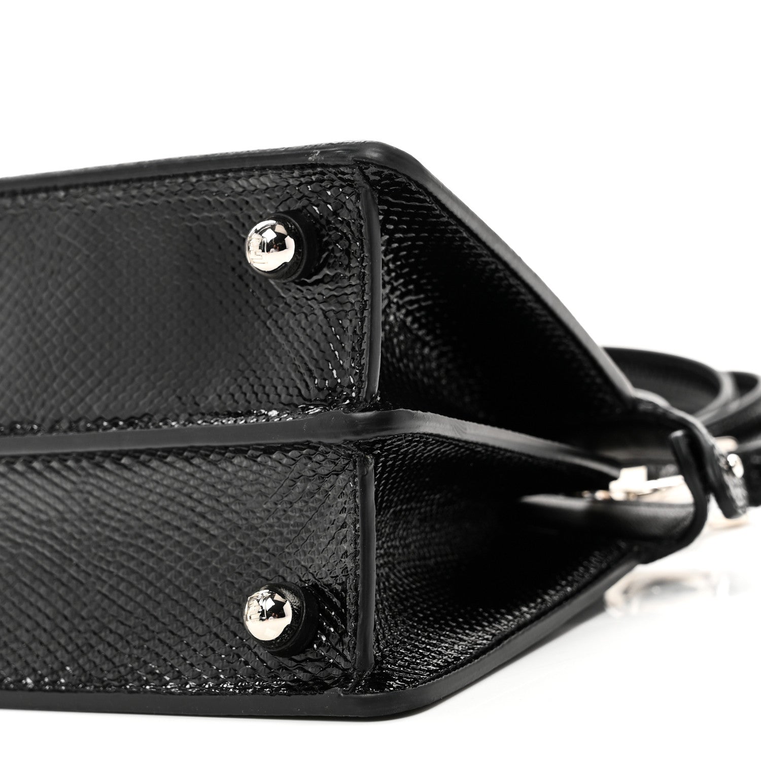 Fendi Lizard Petite Peekaboo I SEE U Satchel Black 10 of 10