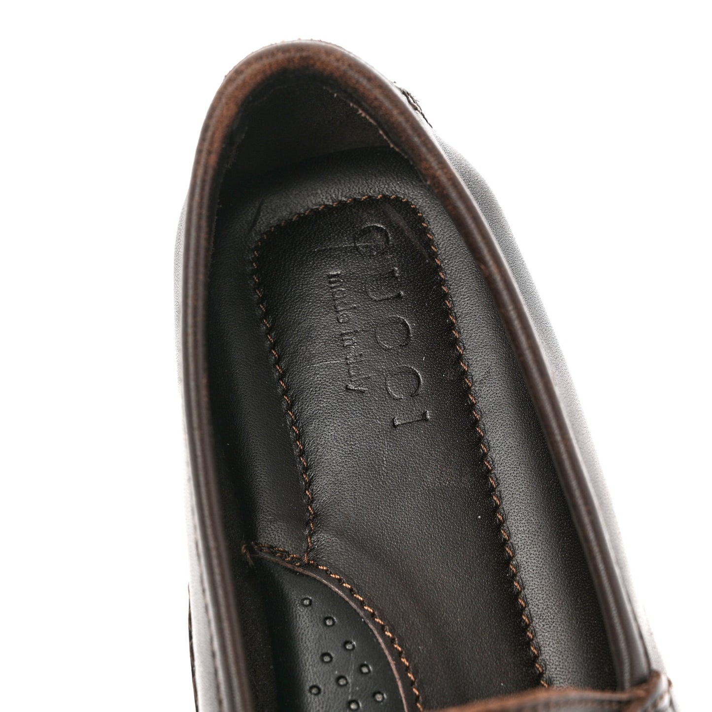 Calfskin Horsebit Mens Driver Loafers 7.5 Brown