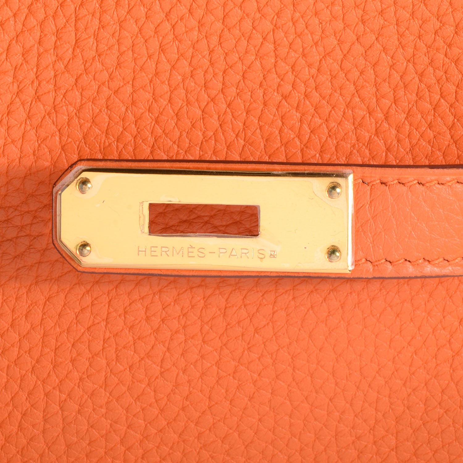 Hermes Taurillon Clemence Kelly Retourne 32 Orange 7 of 10