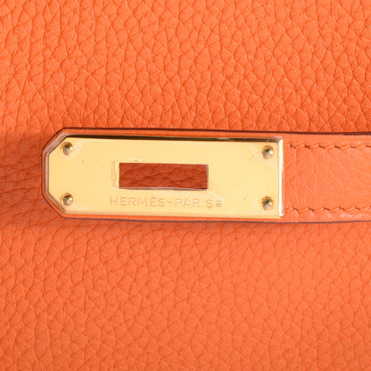 Hermes Taurillon Clemence Kelly Retourne 32 Orange 7 of 10