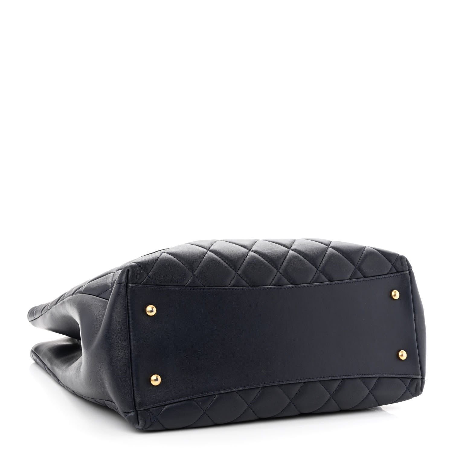 Chanel Lambskin Quilted Trendy CC Shopping Tote Navy 4 of 10