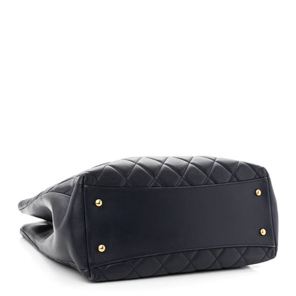 Chanel Lambskin Quilted Trendy CC Shopping Tote Navy 4 of 10