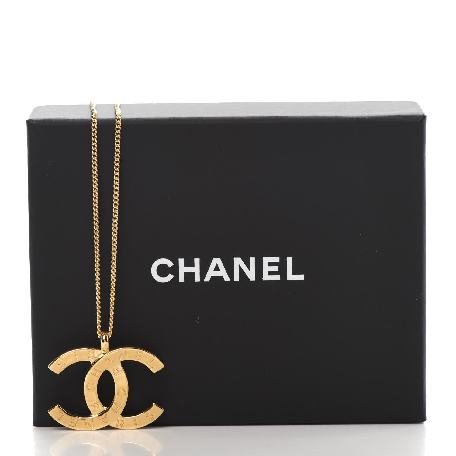 Chanel Metal CC Paris Button Necklace Gold 6 of 6