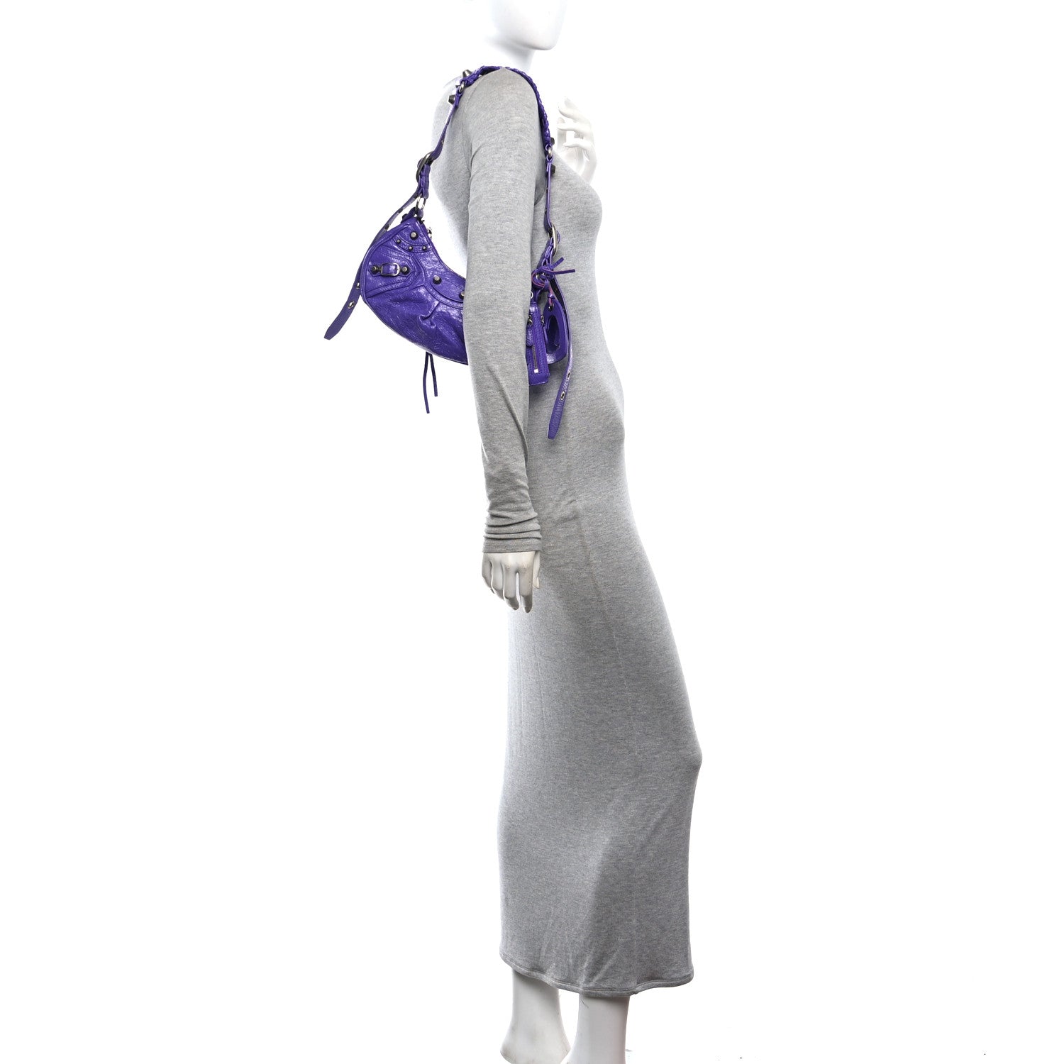 Balenciaga Agneau Arena Le Cagole Shoulder Bag XS Purple 2 of 11