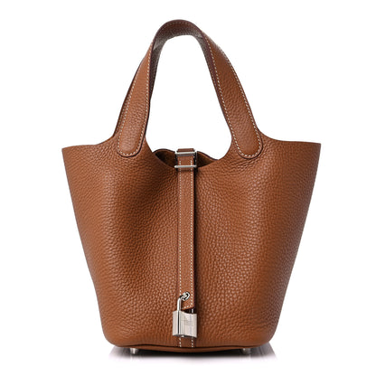 Hermes Taurillon Clemence Picotin Lock 18 PM Gold 1 of 10