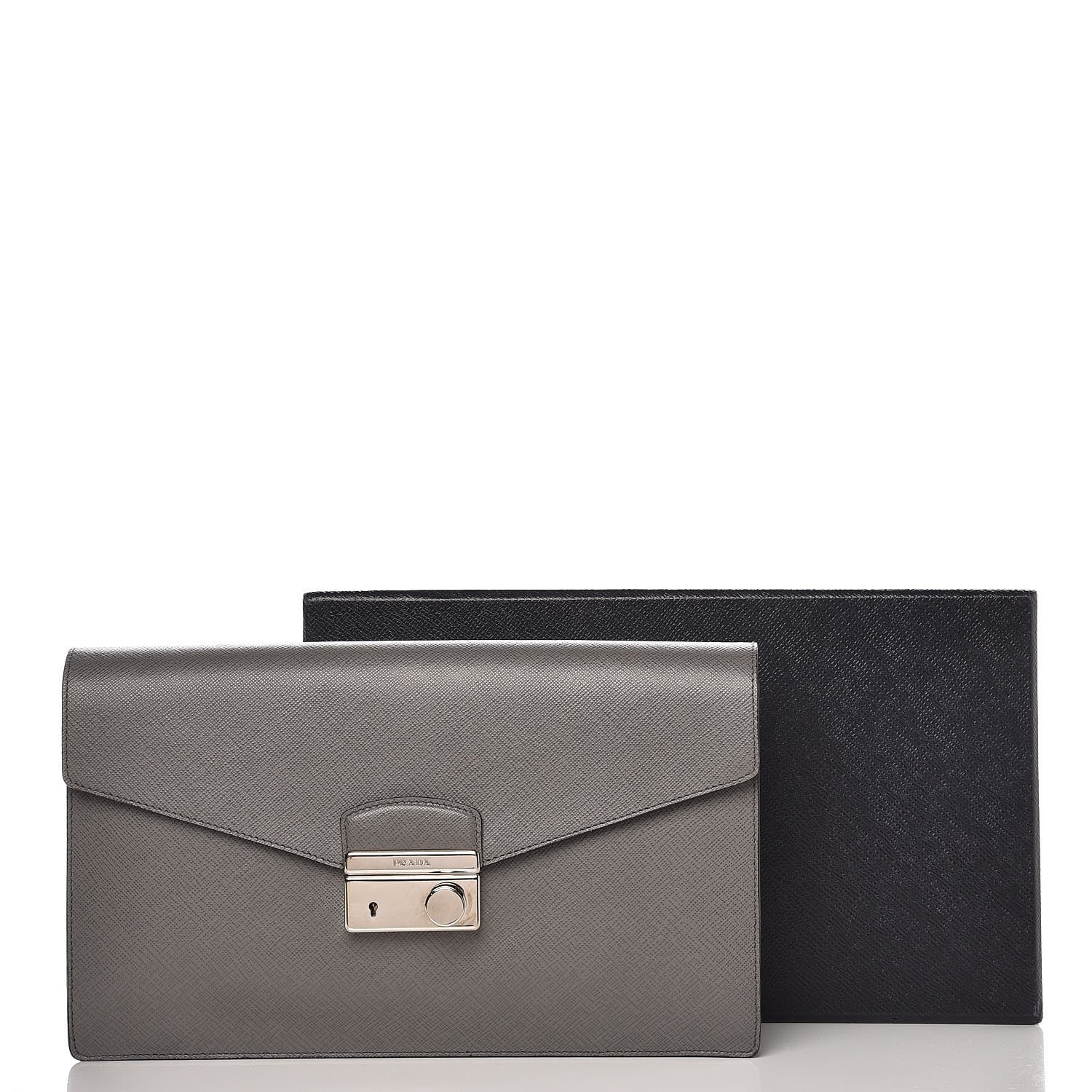 Prada Saffiano Lux Sound Clutch Marmo 7 of 7