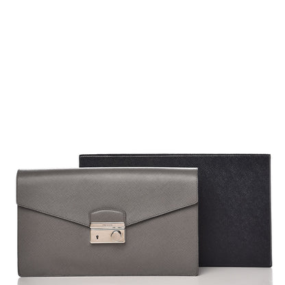 Prada Saffiano Lux Sound Clutch Marmo 7 of 7