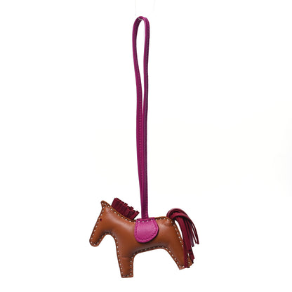 Hermes Milo Lambskin Grigri Rodeo Horse Bag Charm PM Gold Rubis Rose Pourpre 1 of 4