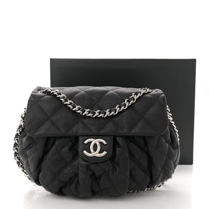 Chanel Washed Lambskin Quilted Mini Chain Around Flap Black 12 of 12