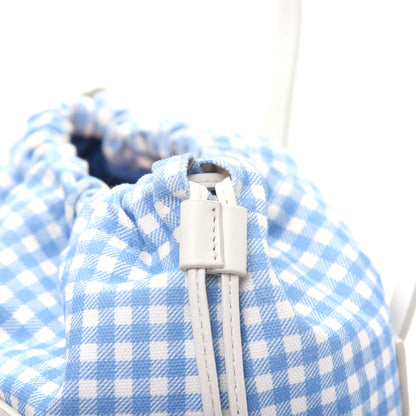 Miu Miu Canapa Vichy Wicker Gingham Basket Bag Celeste Miel 14 of 15