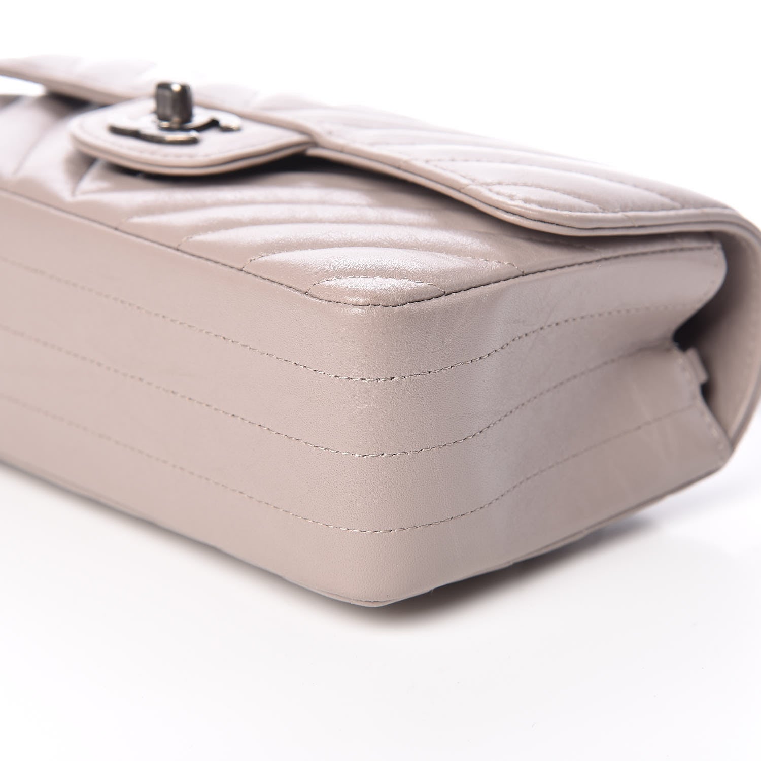 Chanel Iridescent Calfskin Chevron Quilted Mini Rectangular Flap Grey 9 of 10