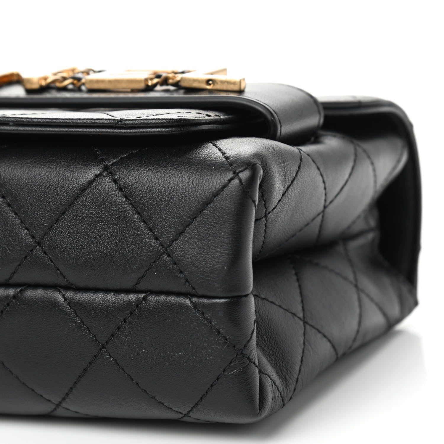 Chanel Calfskin Quilted Enchained Flap Black 7 of 9