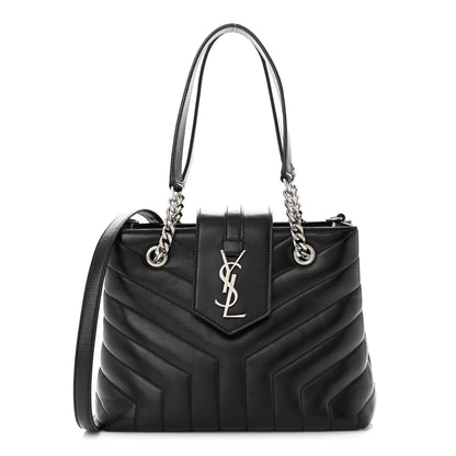 Saint Laurent Calfskin Y Quilted Monogram Small Loulou Shopper Black 1 of 13