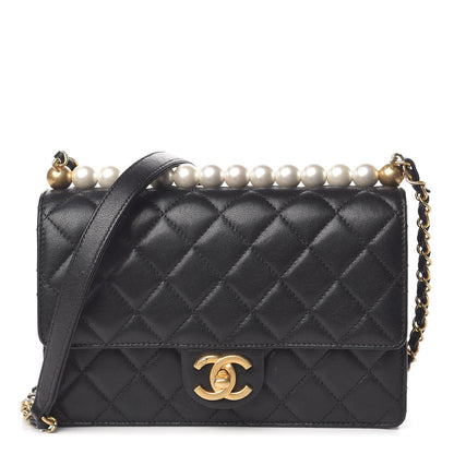 Chanel Lambskin Quilted Small Chic Pearls Flap Black 1 of 11
