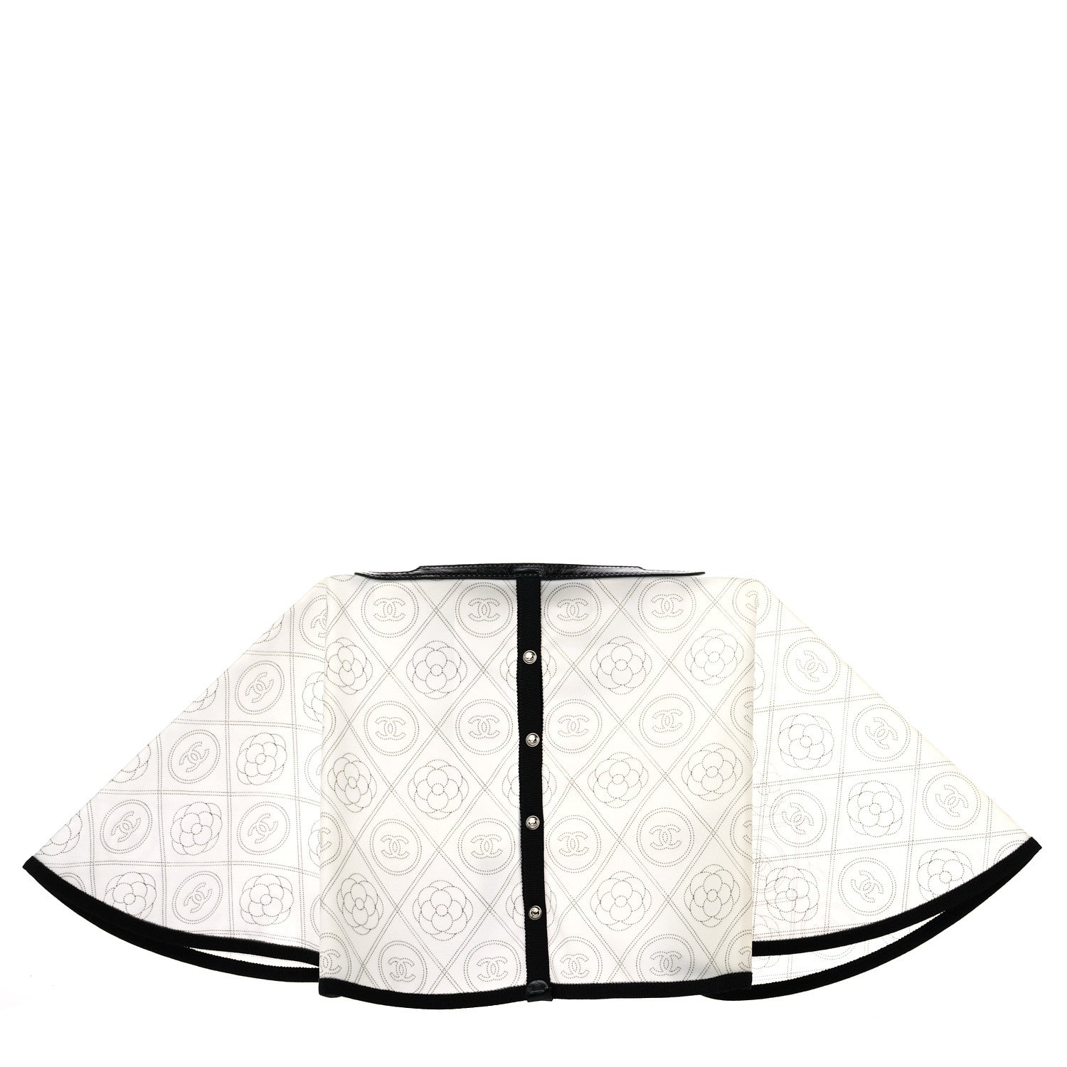 Chanel PVC Calfskin Coco Bag Raincoat White Black 1 of 4