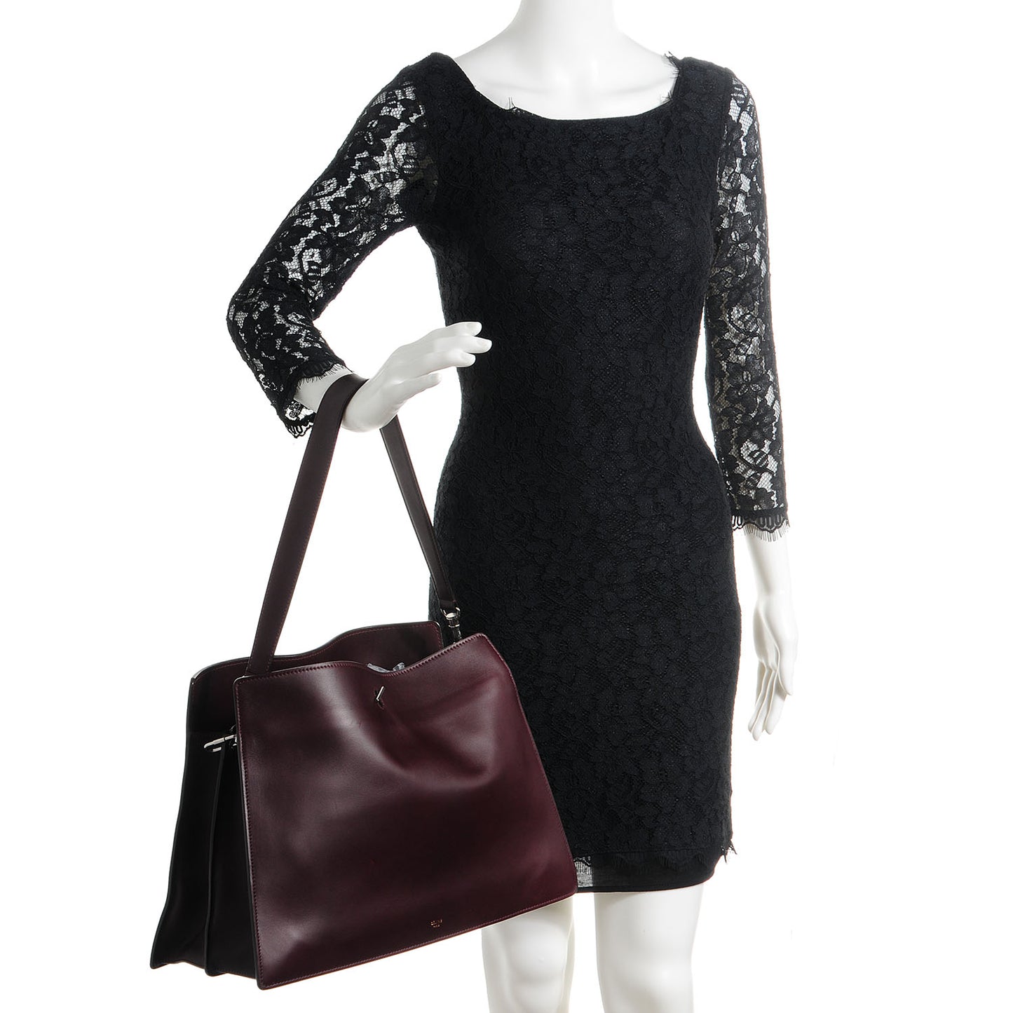 Smooth Calfskin New Shoulder Bag Burgundy