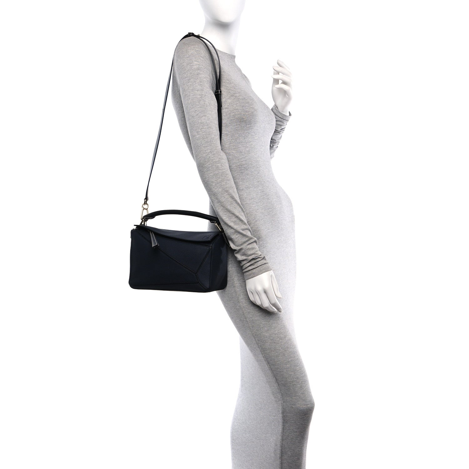 Loewe Calfskin Small Puzzle Bag Midnight Blue Black 2 of 10
