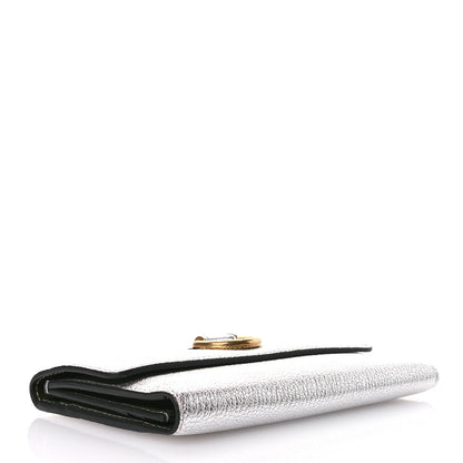 Burberry Goatskin D-Ring Continental Wallet Silver 4 of 7