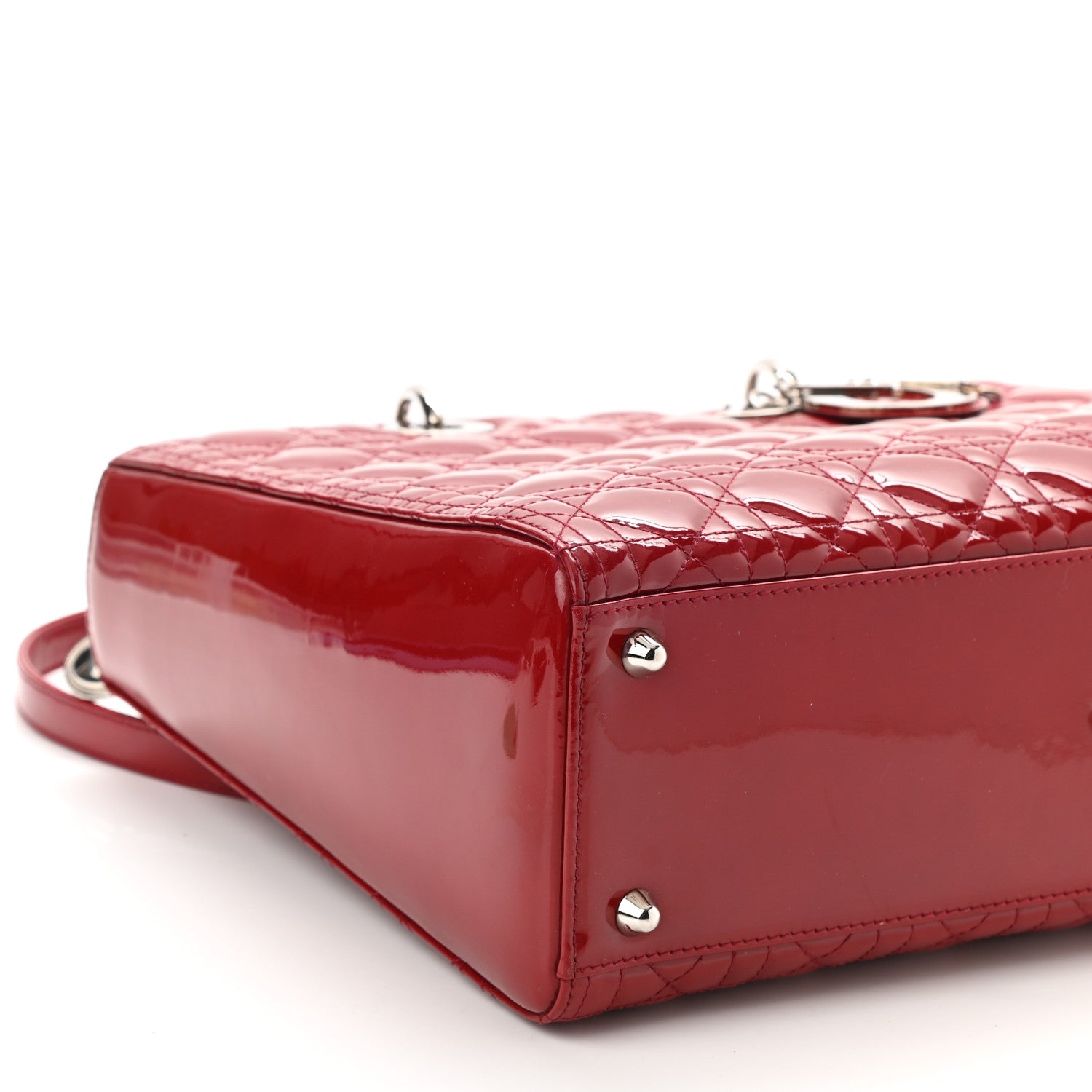 Christian Dior Patent Cannage Large Lady Dior Red 9 of 10