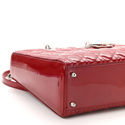 Christian Dior Patent Cannage Large Lady Dior Red 9 of 10