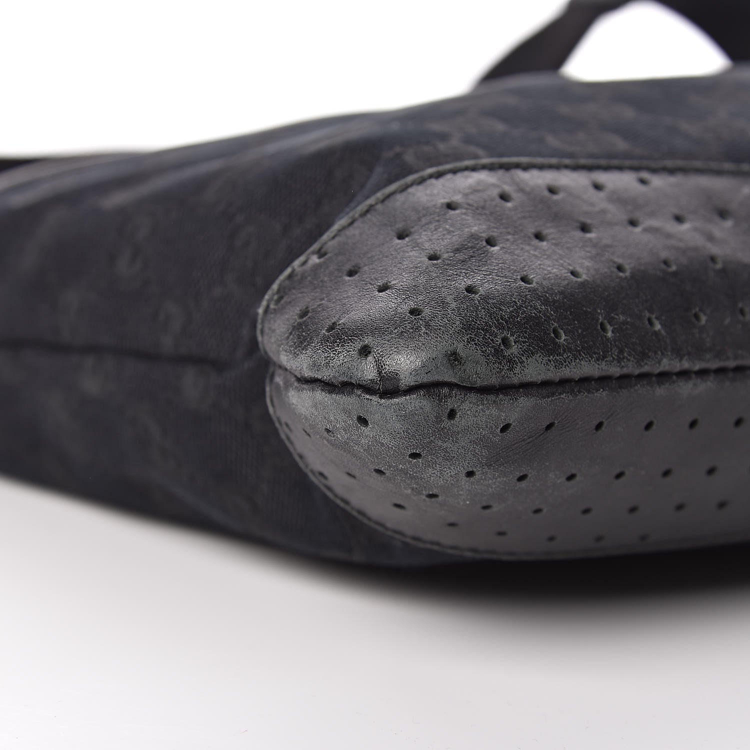 Gucci Monogram Calfskin Perforated Medium Flat Messenger Bag Black 5 of 17