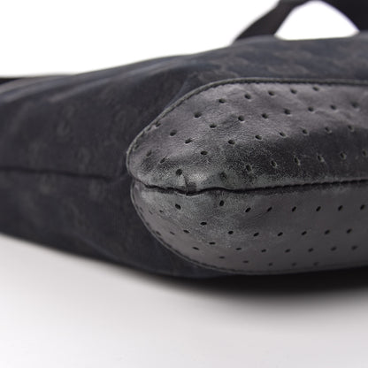 Gucci Monogram Calfskin Perforated Medium Flat Messenger Bag Black 5 of 17