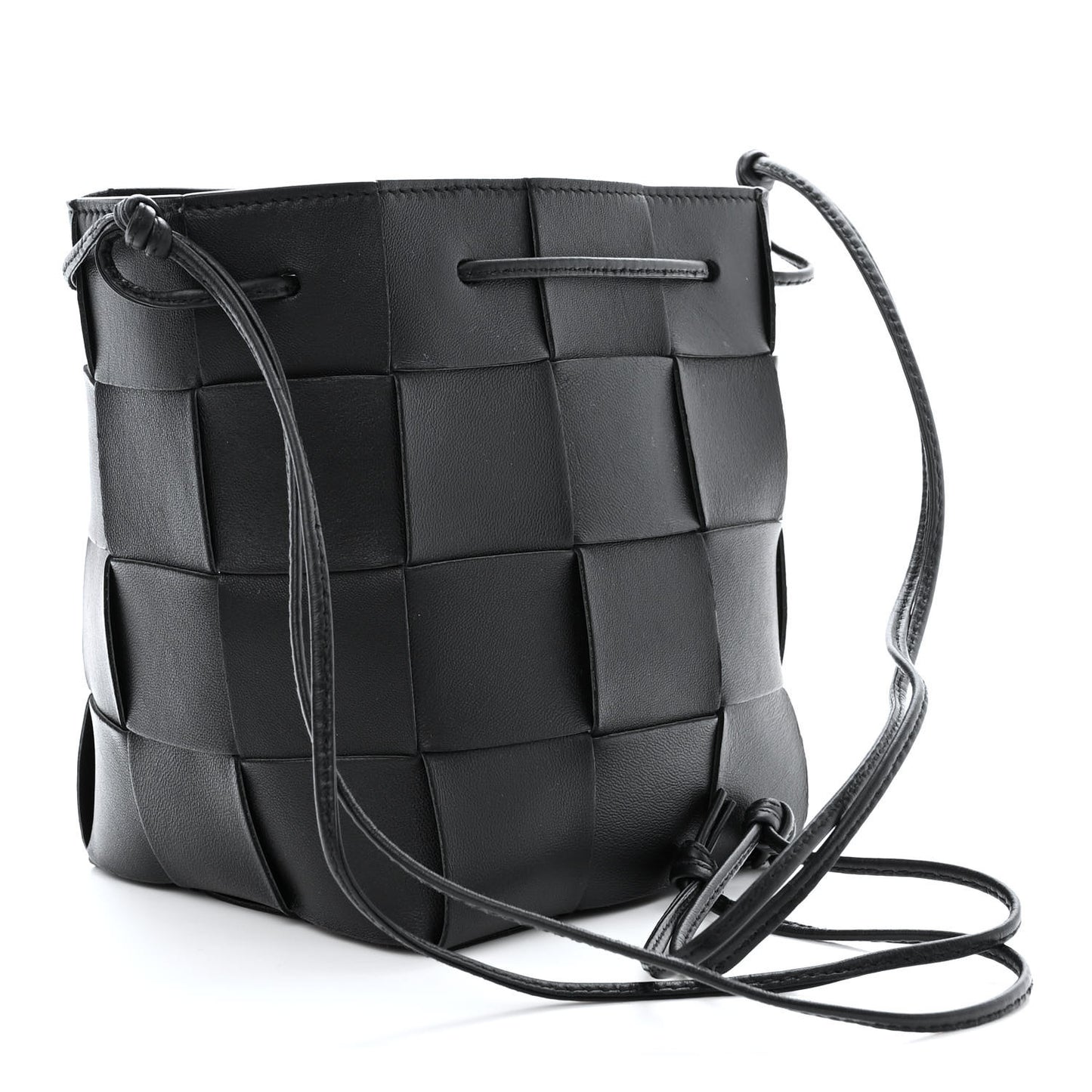Nappa Maxi Intrecciato Small Cassette Bucket Bag Black