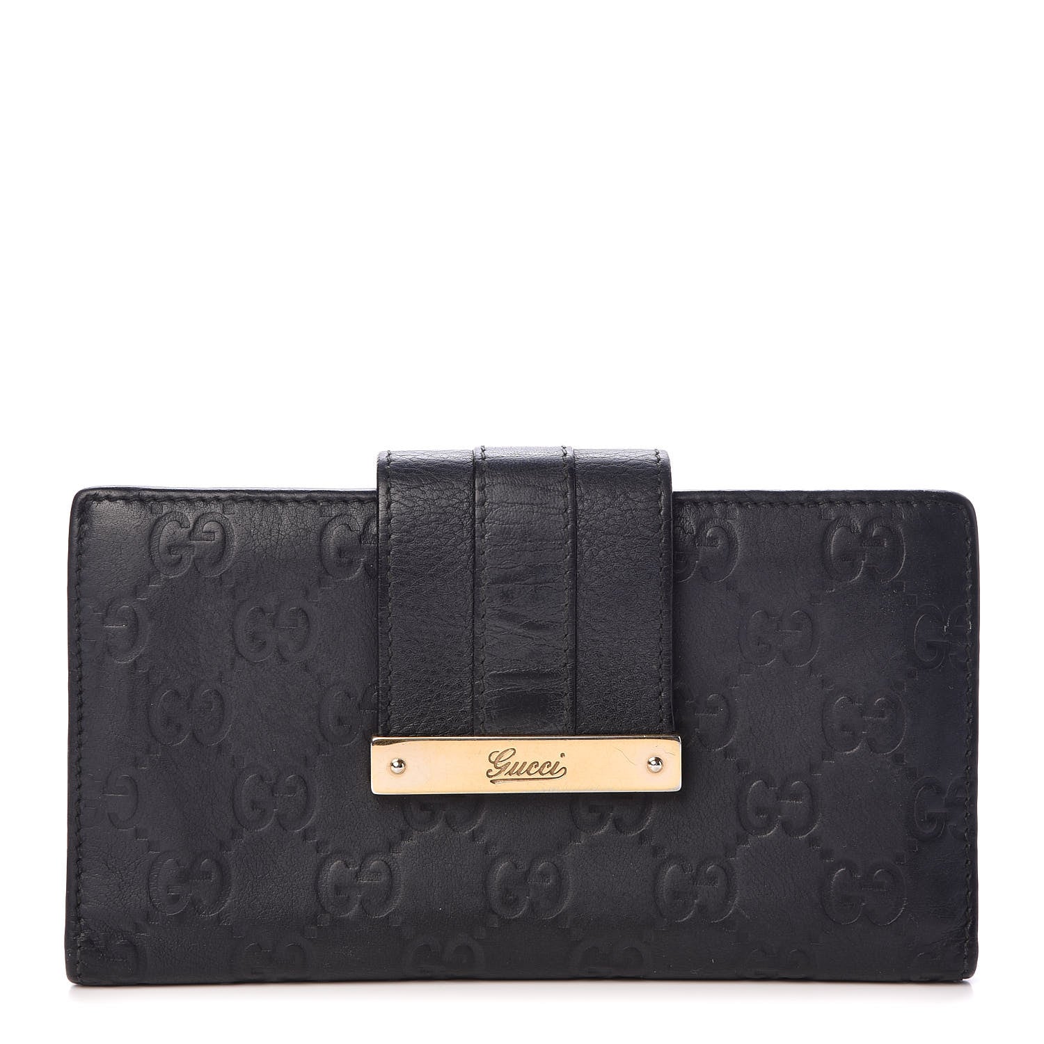 Gucci Guccissima Ladies Web Long Wallet Black 1 of 8