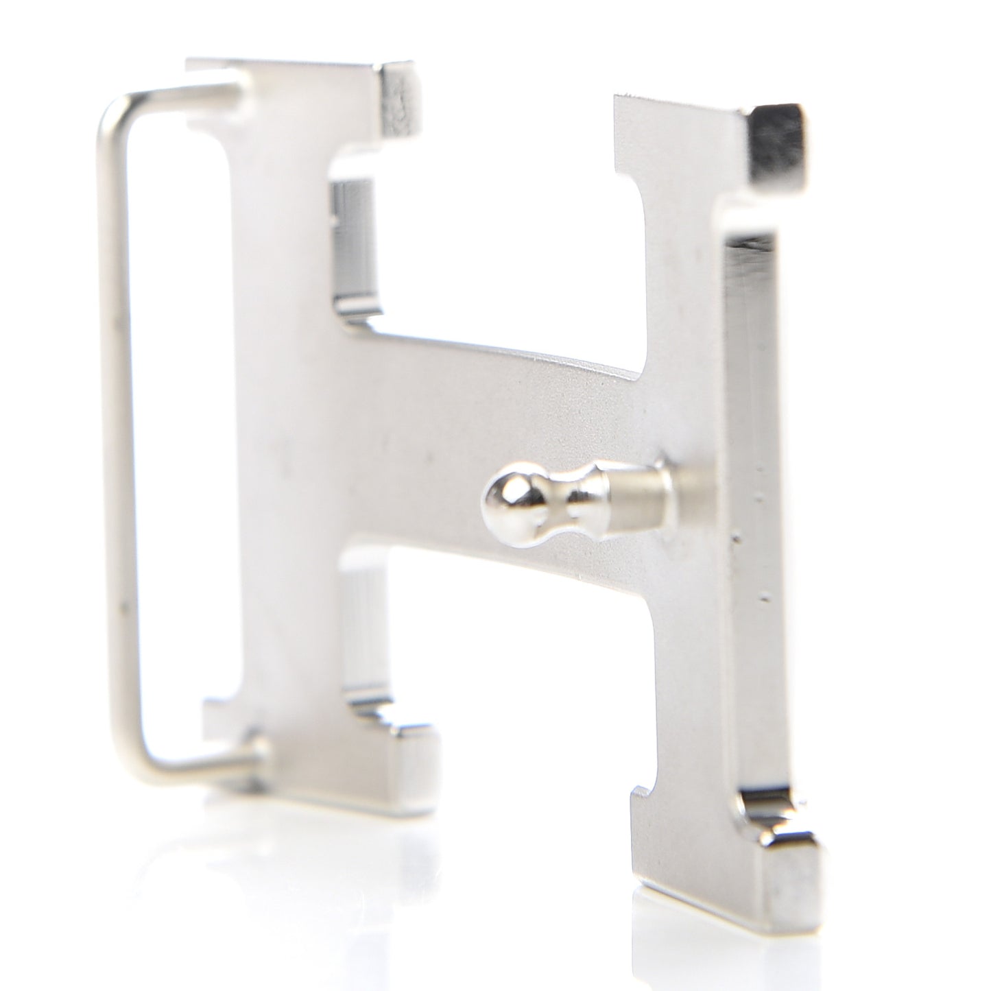 Polished Palladium 32mm H Belt Buckle Silver