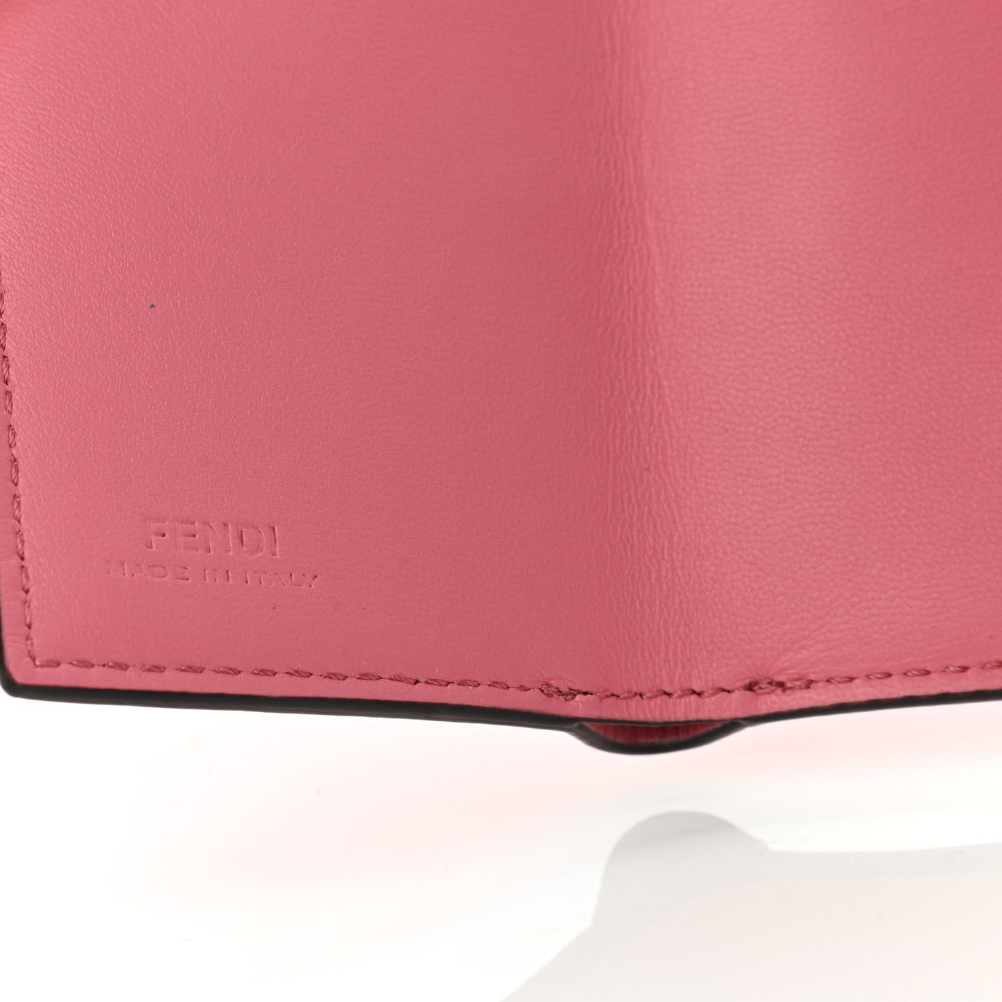 Nappa FF Diagonal Embossed Micro Tri-Fold Wallet Pink