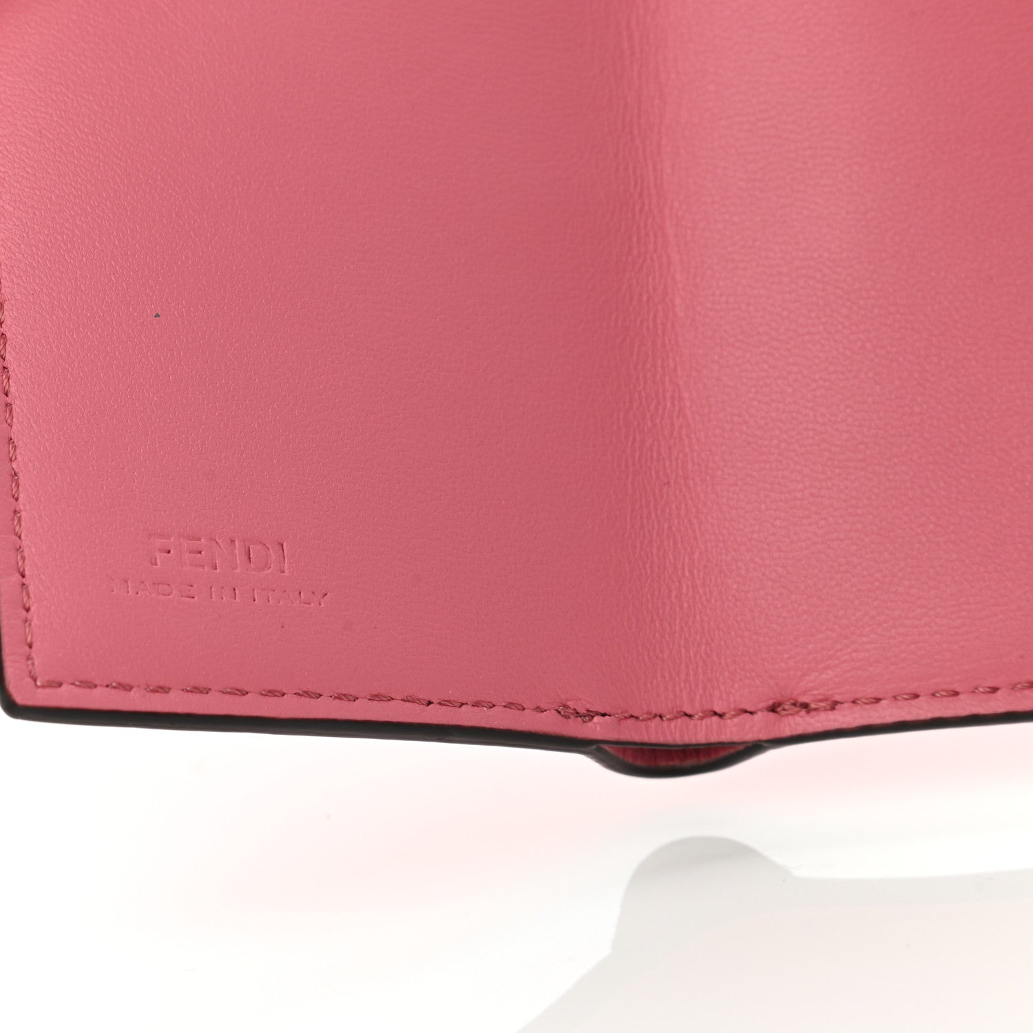Fendi Nappa FF Diagonal Embossed Micro Tri-Fold Wallet Pink 7 of 9