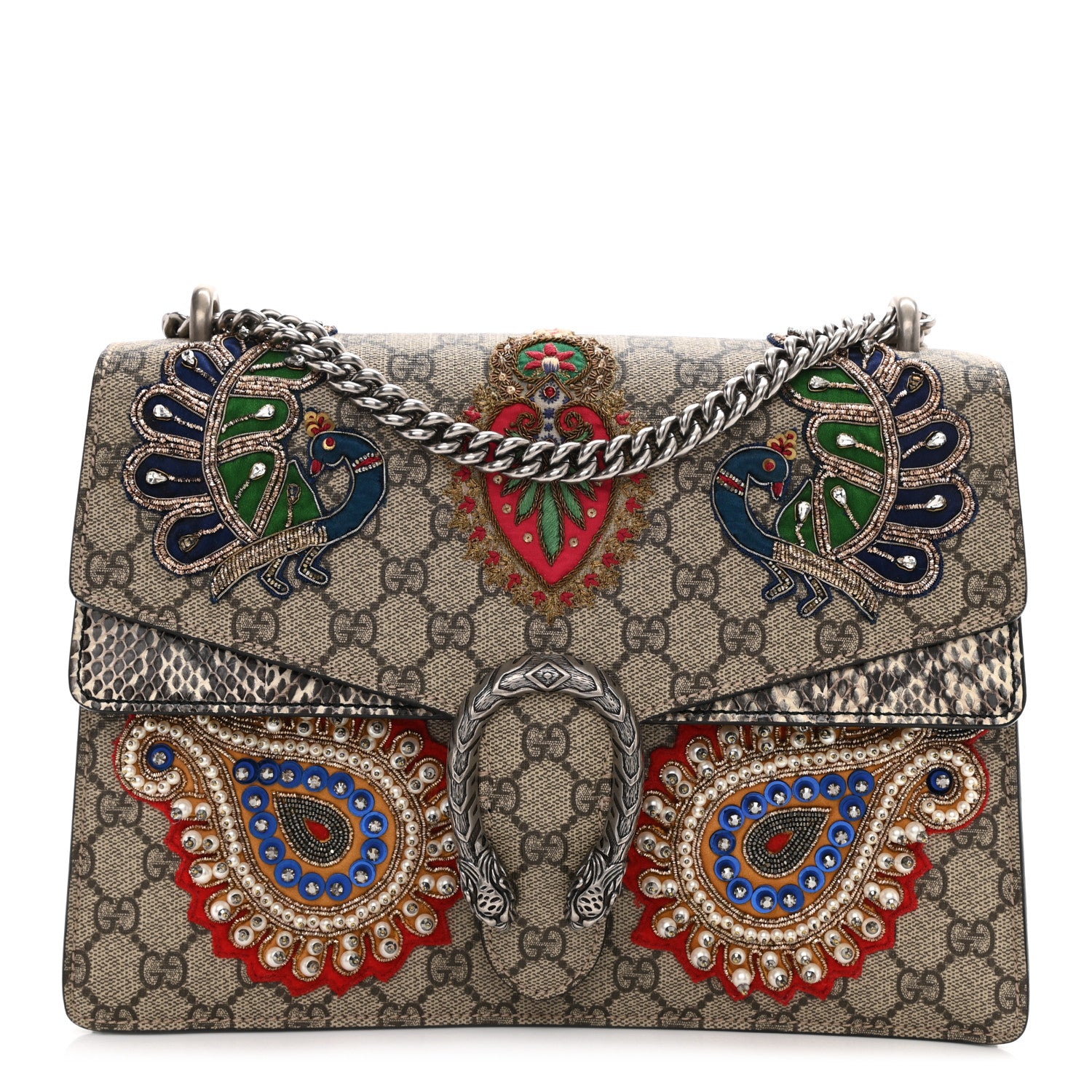 Gucci GG Supreme Monogram Embroidered Medium Dionysus Shoulder Bag Beige 1 of 23