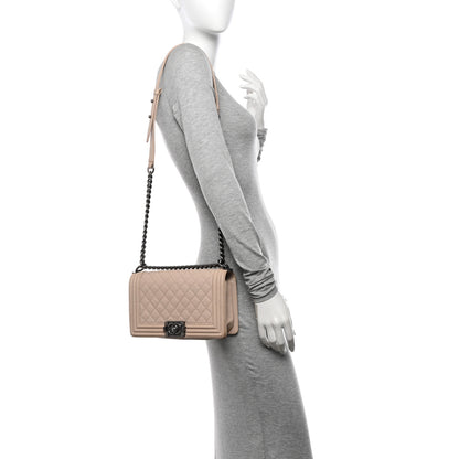 Chanel Caviar Quilted Medium Boy Flap Beige 2 of 12