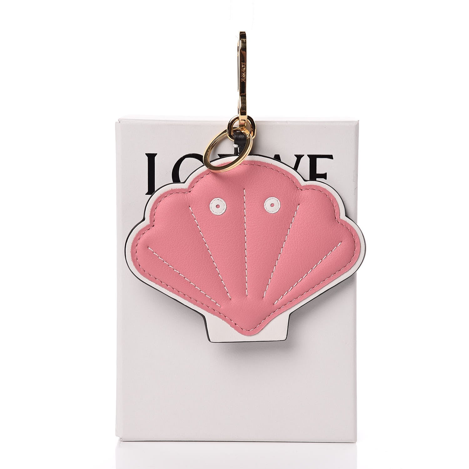 Loewe Calfskin Shell Bag Charm Key Holder Candy White 4 of 4
