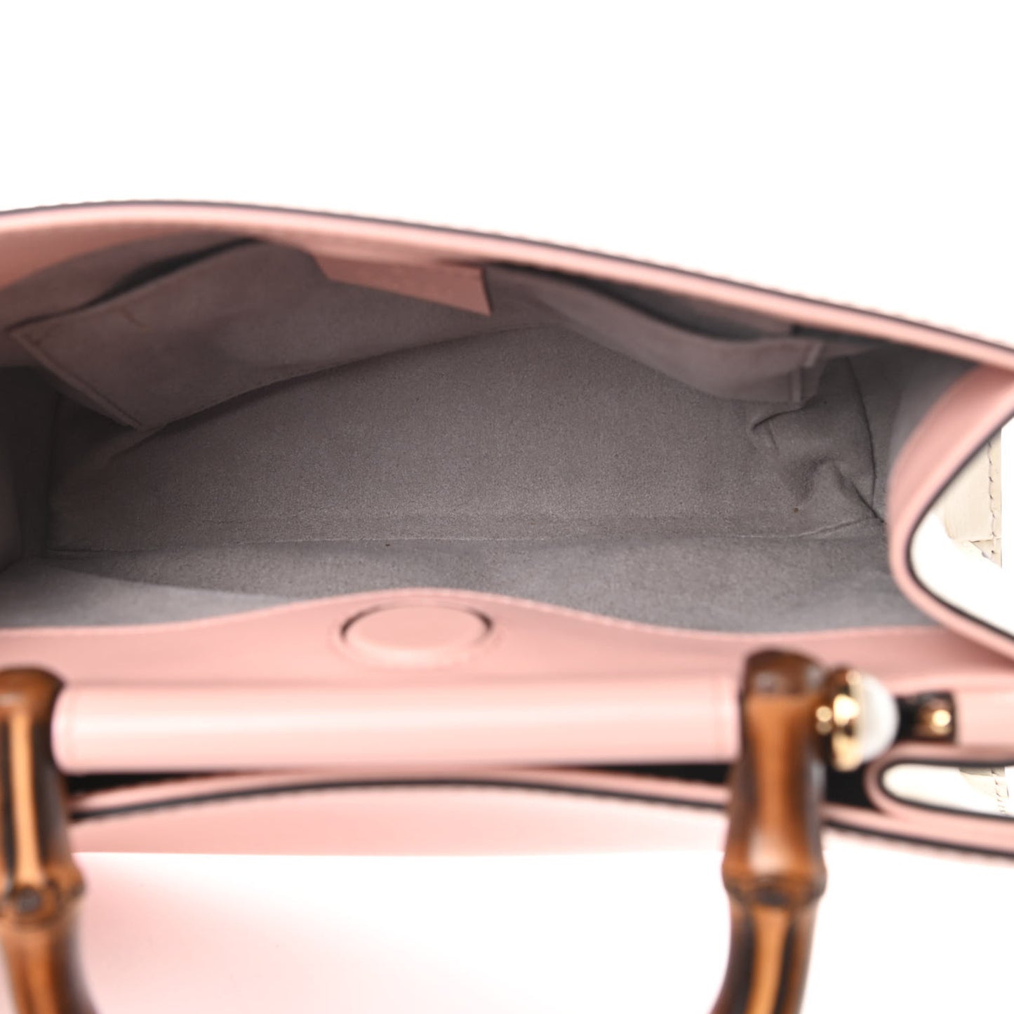 Nappa Bamboo Web Mini Nymphaea Top Handle Bag Perfect Pink Mystic White