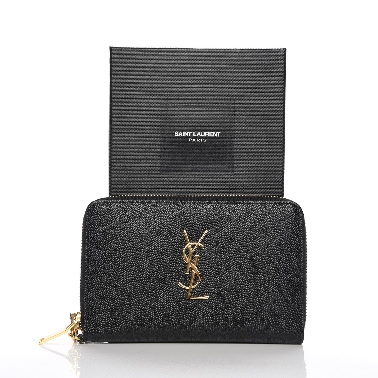 Grain De Poudre Monogram Smartphone Zip Around Wristlet Wallet Black