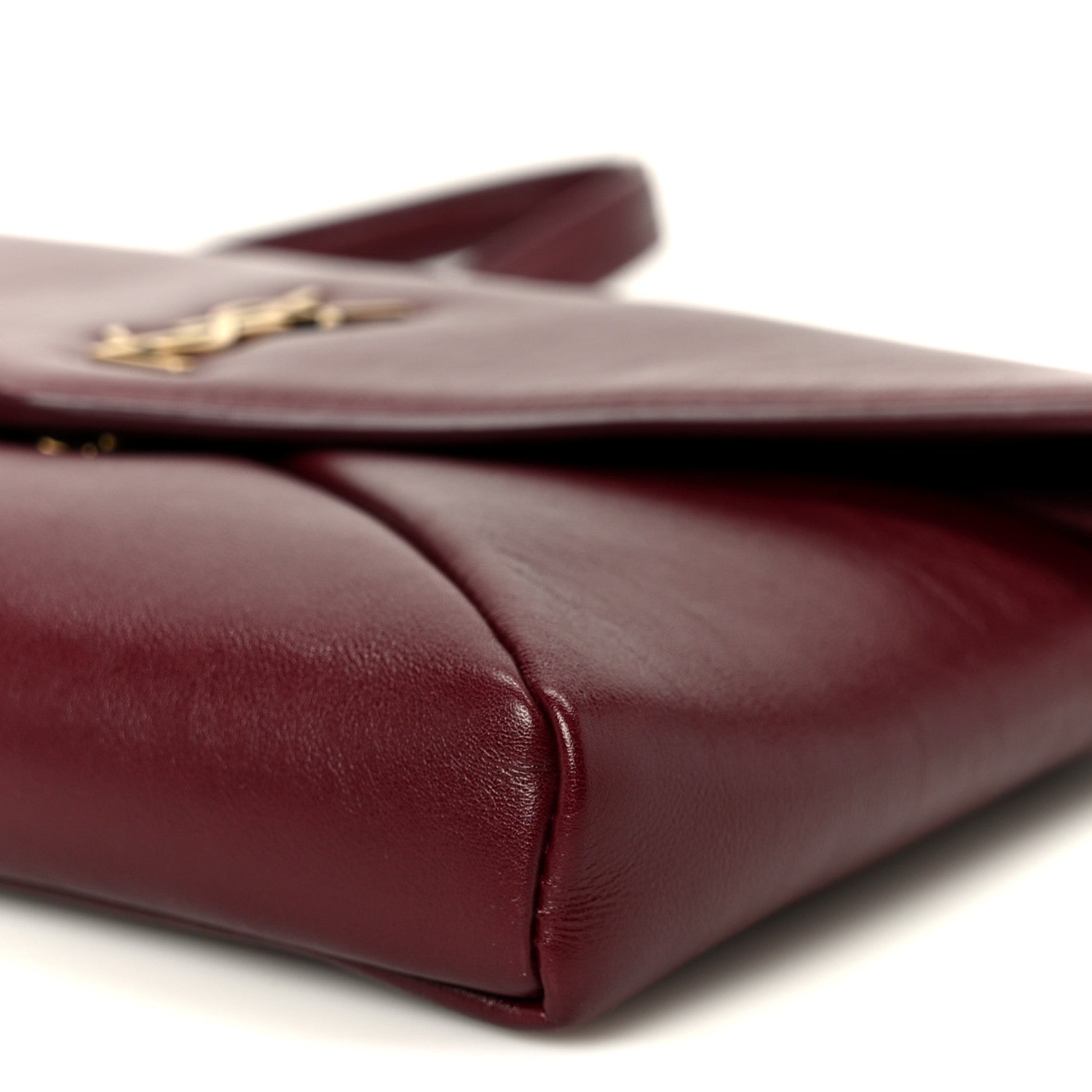 Saint Laurent Shiny Calfskin Small Cassandre Chain Pouch Dark Ruby 9 of 9