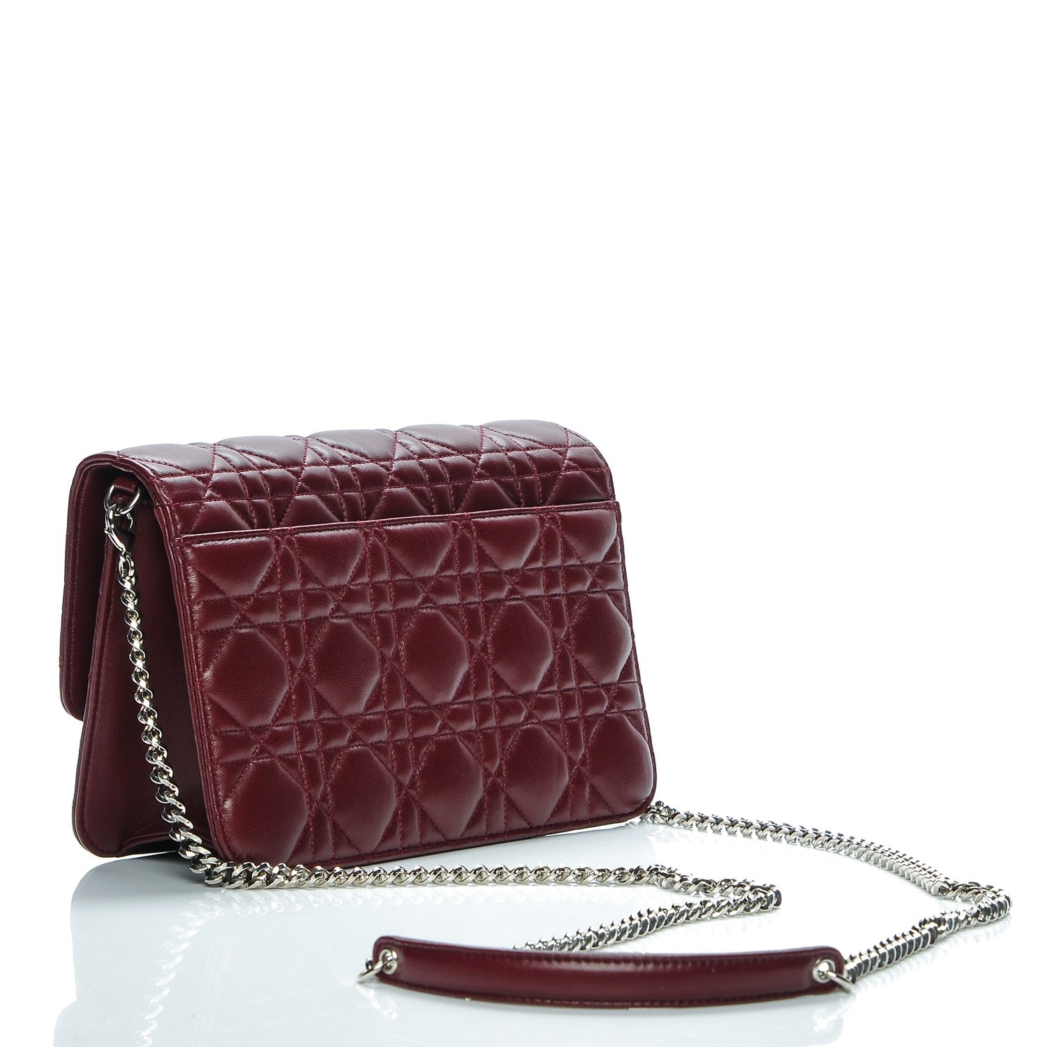 Christian Dior Lambskin Cannage Miss Dior Promenade Pouch Plum 3 of 7