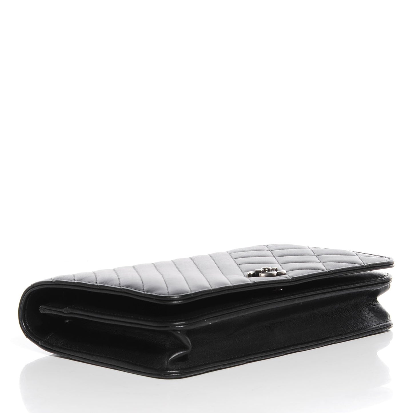 Lambskin Quilted Coco Boy Wallet On Chain WOC Black