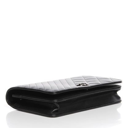 Chanel Lambskin Quilted Coco Boy Wallet On Chain WOC Black 3 of 7