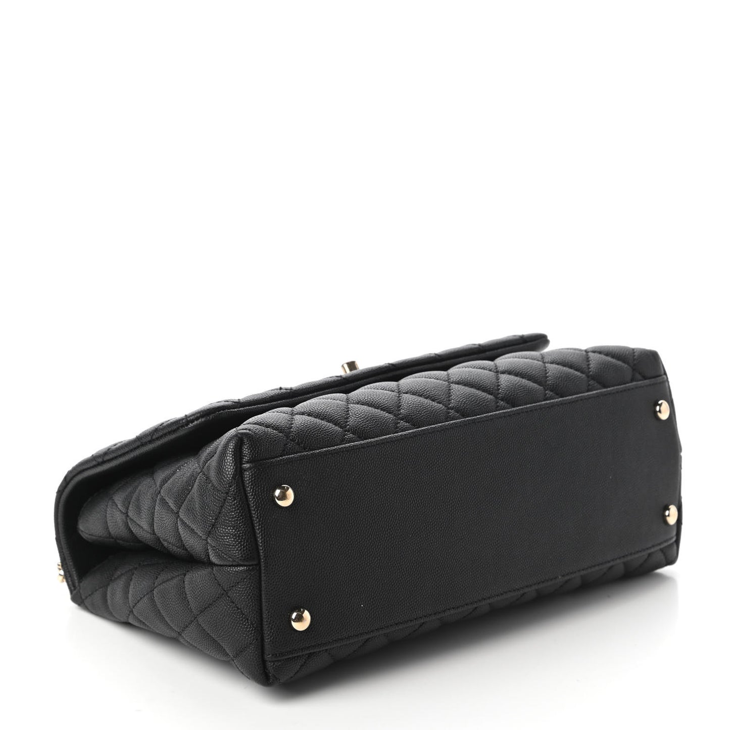 Caviar Quilted Small Coco Handle Flap Black