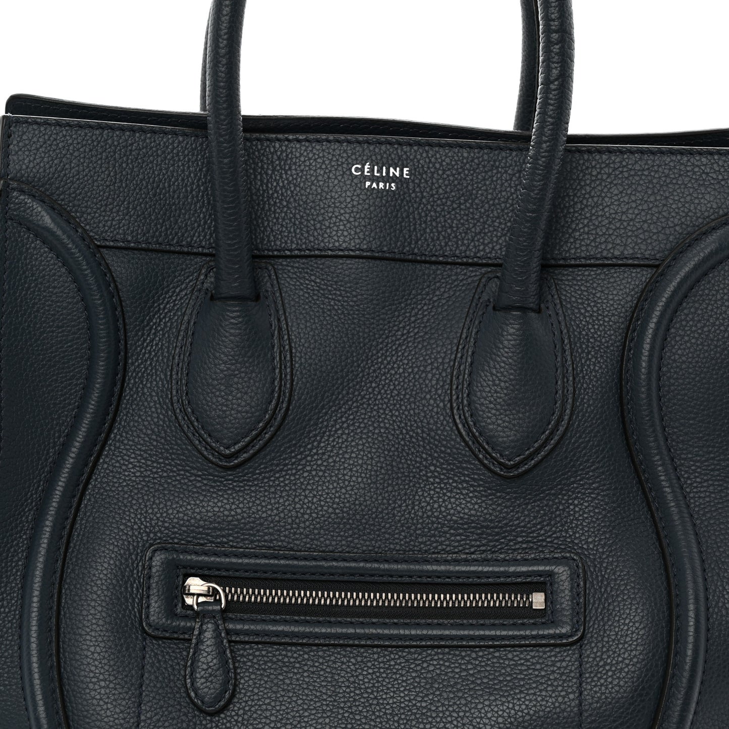 Drummed Calfskin Mini Luggage Slate