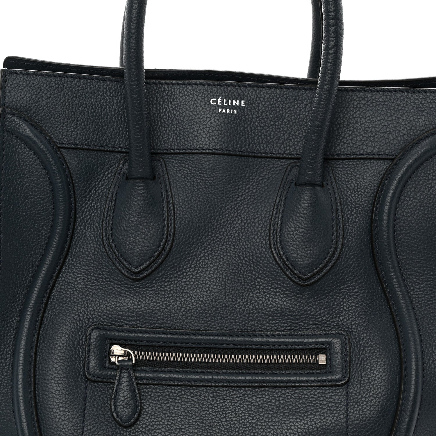 Celine Drummed Calfskin Mini Luggage Slate 8 of 14