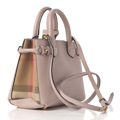 Burberry Grainy Calfskin House Check Small Banner Tote Pale Orchid 3 of 13