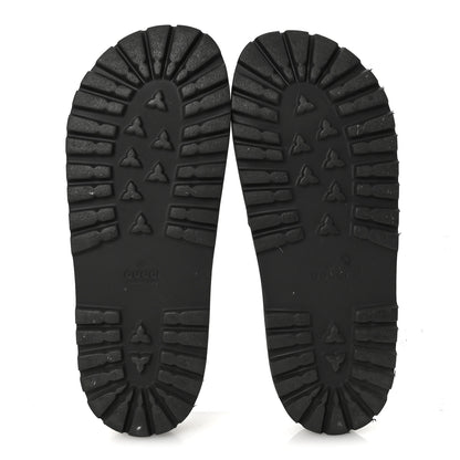 Gucci Rubber Web Mens Lug Sole Slide Sandals 7 Black Green Red 6 of 8