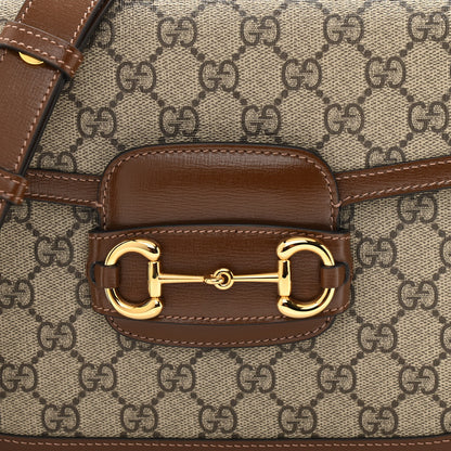 Gucci GG Supreme Monogram Horsebit 1955 Shoulder Bag Beige Brown Sugar 11 of 14